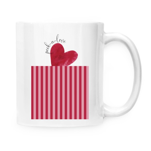 Hrnek malý bílý s potiskem Peek a love